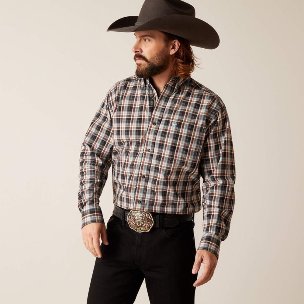 Ariat Pro Series Nathanael Men XL Multicolor Plaid Long Sleeve Button Down Shirt